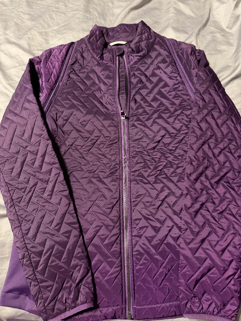 ANNIKA Cutter & Buck Purple Convertible Quilted Jacket Vest Women’s M